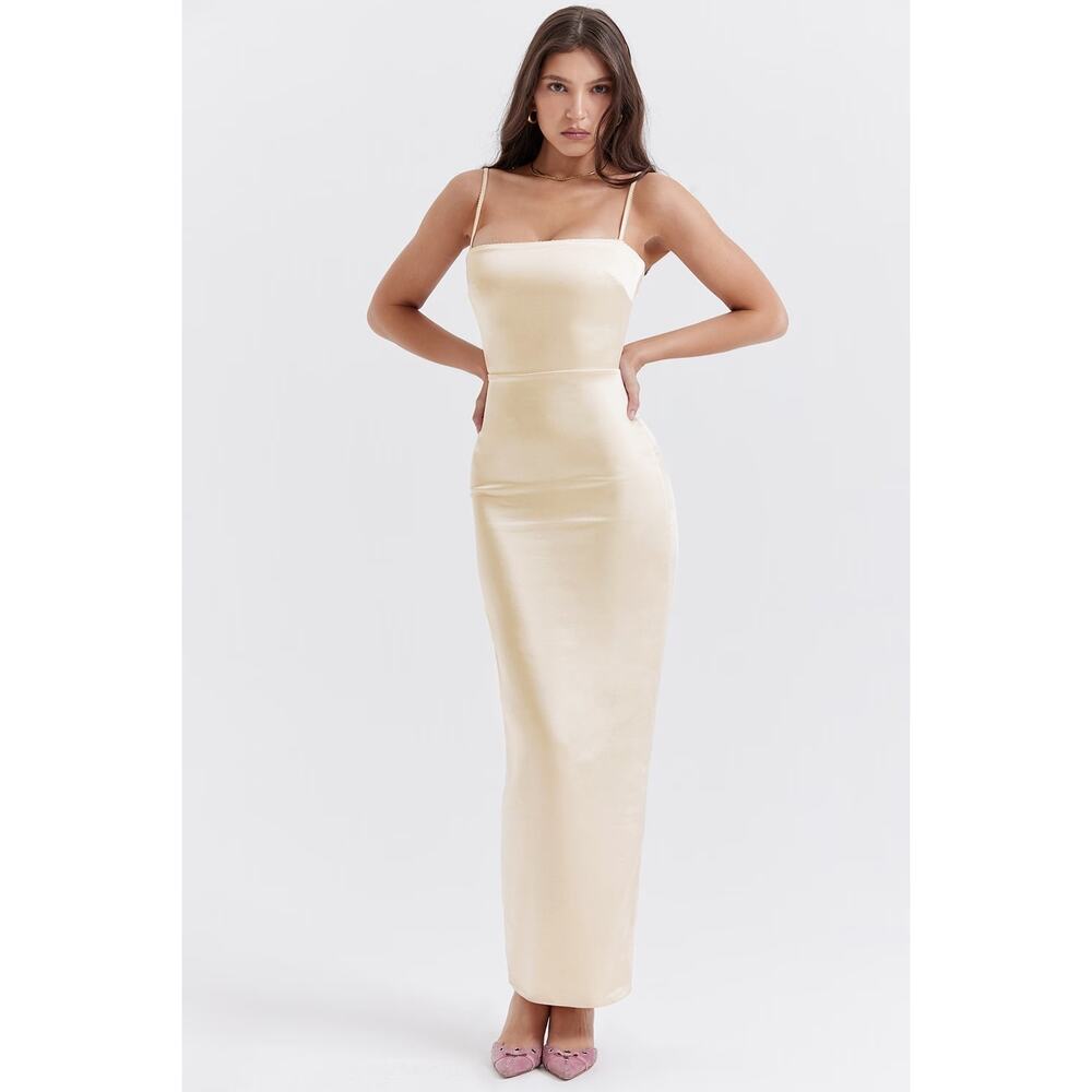 House of CB Costanza vintage cream maxi dress - Size S